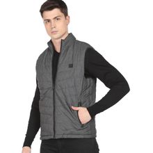Arrow Sports Men Grey Reversible Polyester Sleeveless Jacket