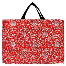 Pick Pocket Red Floral Printed Six Pouches Market Bag