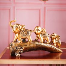 THE WHITE INK DECOR Premium Fengshui Gold Tone Elephant