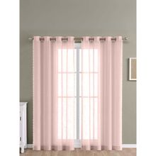 Haus & Kinder Pink Linen Sheer Polyester Curtains