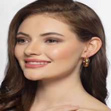 NVR Women Gold Circular Hoop Earrings
