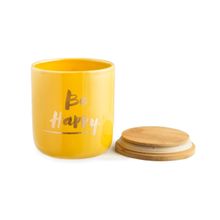 Chumbak Good Vibes Ceramic Jar - Yellow