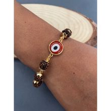 Digital Dress Room Red Color Evil Eye Men Rudraksha Bracelet