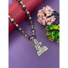 Digital Dress Room Lord Shiva Pendant Rudraksha Silver Mala