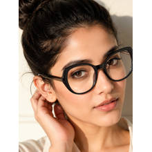 PERKEY Women Oval Black Eyeglass Frame - OPTL004-C1 (54)