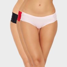 Clovia Pack Of 3 Mid Waist Seamless Laser-Cut Hipster Panty-Multi-Color