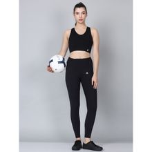 Aesthetic Bodies Women Black Snug Fit GYM Co-Ord with Tight Fit Bra (Set of 2)
