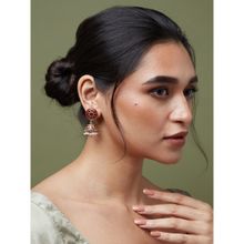 Kalakrith Milano Women Pretty Enamel Maroon Jhumka Earrings