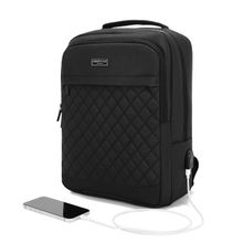 Kenneth Cole Navy Blue Unisex Sleek Design Business Laptop Backpack with USB Port (M)
