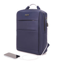 Kenneth Cole Navy Blue Unisex Business Laptop Bag with USB Charging Port (M)