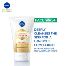 Nivea Luminous Even Glow Face Wash Oil Free Formula, Aha, Aloe Vera, Guarana Extract Deep Clean