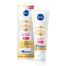 Nivea Luminous Even Glow Oil Control Day Cream Spf 50,Thiamidol Uv Protection & Reduces Dark Spots