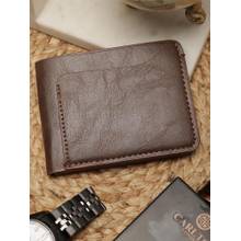 ZEVORA Brown Men Two Fold Leather Wallet