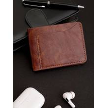 ZEVORA Tan Men Two Fold Leather Wallet