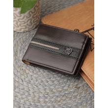 ZEVORA Brown Men Two Fold Leather Wallet
