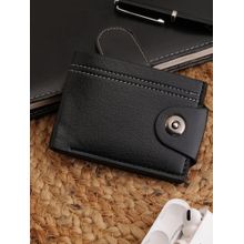 ZEVORA Black Men Two Fold Leather Wallet