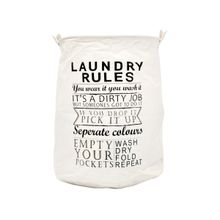 EZ Life Laundry Rules Black White Laundry Basket (40 x 50 cms) 1 Pc