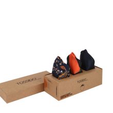 Tossido Set Of 3 Printed Pocket Squares (tsdo3psq48)