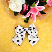 YoungWildFree Bow White-Printed Designer Scrunchies