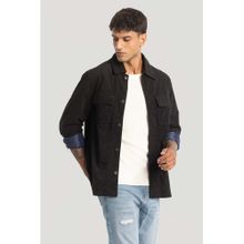 Snitch Black Suede Double Pocket Shirt