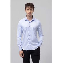 Snitch Double Cuff Sky Blue Satin Cotton Shirt