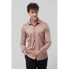 Snitch Double Cuff Mauve Satin Cotton Shirt