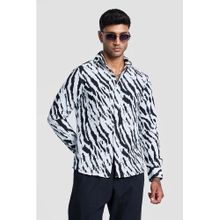 Snitch White Textured Animal Print Shirt