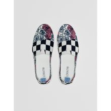 Lokait Women Floral Checkerboard Print Sneakers
