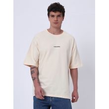 COLOR CAPITAL Unisex Cream Logo Solid Oversized T-Shirt
