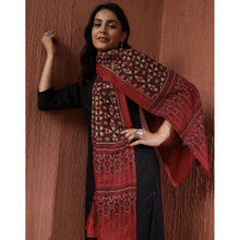 Fabindia Maroon Modal Batik Printed Stole