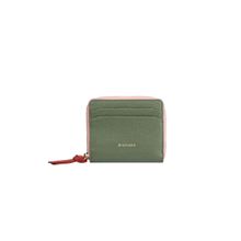 SILVIANO Green Genuine Leather Zip Round Wallet Rfid Gift Box Included 4 Card Slots