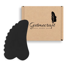 Getmecraft Black Obsidian Comb Edge Gua Sha Facial Massage T...