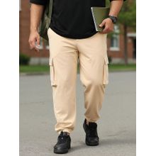 Bewakoof Air 1.0 Men's Brown Oversized Plus Size Cargo Joggers