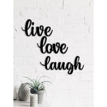 eCraftIndia "Live Love Laugh" Black Wood Wall Art Cutout, Ready to Hang Home Decor