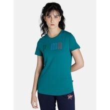 Puma Multicolor Logo Women Green T-shirt