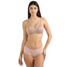 Wacoal Basic Mold Padded Non-Wired Full Coverage Everyday T-Shirt Bra - Beige
