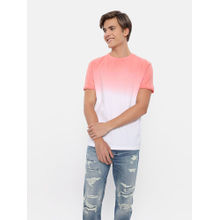 American Eagle Men Pink Super Soft Dip Dye Ombre T-Shirt