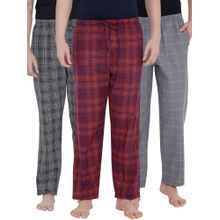 XYXX Super Combed Cotton Checks Pyjama For Men (pack Of 3) - Multi-Color