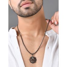 Voylla Eclipse Stylish Bold Black Trishul Mens Pendant