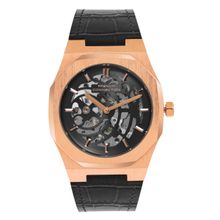 French Connection Skeleton Black Round Dial Automatic Watch for Men's FCA01-8 (Free Size)