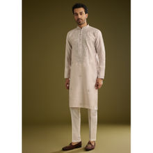 KALKI FASHION Grey Silk with Mirror and Thread Work Kurta with Pant (Set of 2)