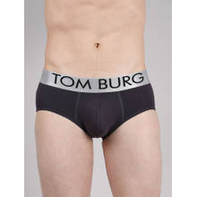 TOM BURG Men Charcoal Solid Brief with Ultrasoft Waistband
