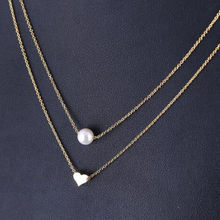 Ferosh Mireille Layered Pearl Heart Necklace