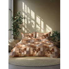 GRES Home 120TC 100% Cotton Double Bedsheet With 2 Pillow Covers - Chestnut Brown