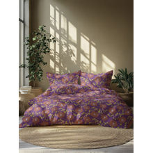 GRES Home 120TC 100% Cotton Double Bedsheet With 2 Pillow Covers - Purple