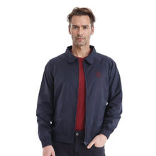 Rare Rabbit Clayon Navy Blue Solid Regular Fit Jacket