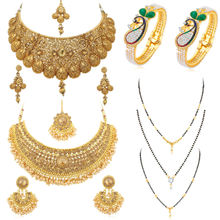 Sukkhi Fascinating Pearl Gold Plated Necklace Mangalsutra & Kada Combo (NYKSUKHI01064)