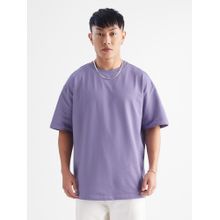 The Souled Store Original Solids: Winter Mauve Oversized T-shirts For Mens