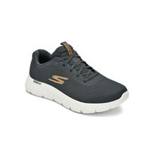 SKECHERS Men GO WALK FLEX Charcoal Orange Walking Shoes