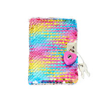 Accessorize London Girl's Rainbow Sequin Lockable Journal Notebook